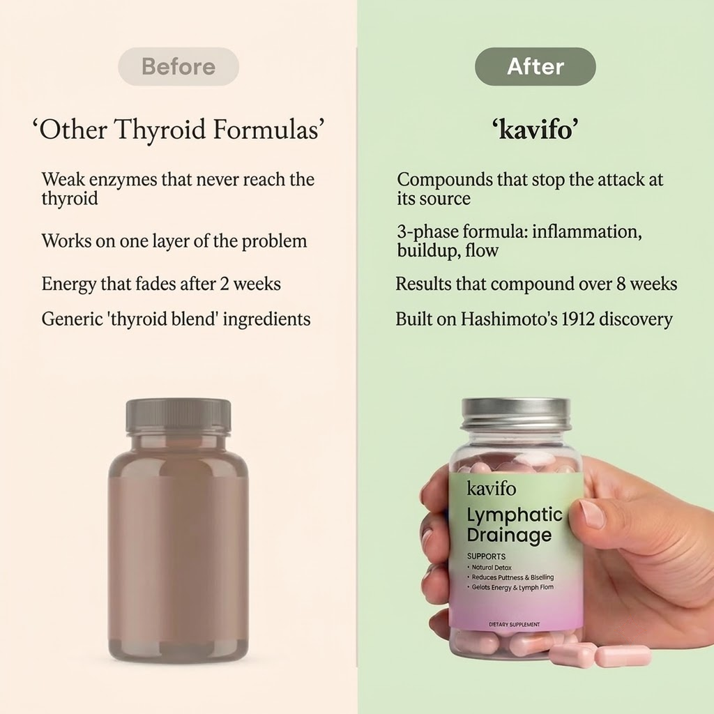 Kavifo thyroid supplement bottle with capsules, designed to support thyroid health and help you feel like yourself again.